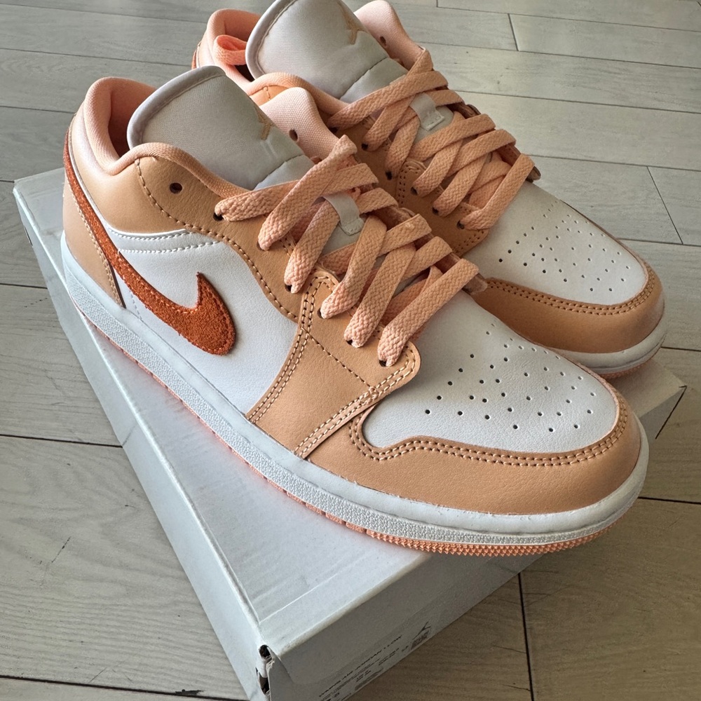 Jordan Peach and White Low-Top Sneakers